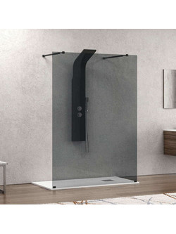 Πάνελ Ντουζιέρας Σταθερό Walkin 3 WAL3NF108 Fume-Black Karag 108X200 Αλουμίνιο