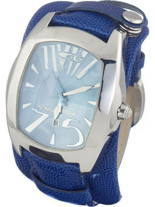 Chronotech Ανδρικό Ρολόι με Μπλε Δερμάτινο Λουράκι CT2039J-22