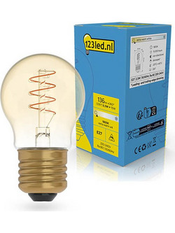 Λάμπα LED 123 led E27 | Λάμπα P45 | Νήμα | Χρυσό | 1800K | Ρύθμιση φωτισμού | 2.5W (15W)