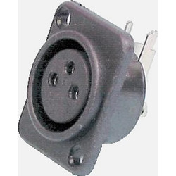 Σύνδεσμος XLR Θηλυκός Panel GBC 30.5600.00 3 Πόλων - PVC & Επινικελωμένες Επαφές
