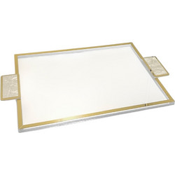 Δίσκος Γάμου Plexiglass Διάφανος με Χρυσό Πλαίσιο & Φίλντισι Χερούλια (40x30cm) | Β104ΧΡ, rin-B104XR