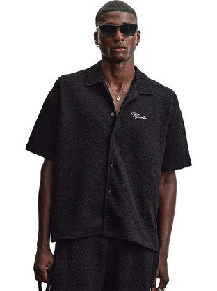 Pegador Jovren Diamond Structure Shirt Black PGDR-6133-001/004