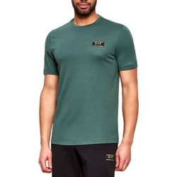 EA7 Emporio Armani T-shirt κανονική γραμμή πράσινο βισκόζη