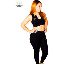 LEGENDARY PREMIUM YOGA ΣΕΤ BRA & LEGGINGS ΜΑΚΡΙΑ ΤΕΧΝΟΛΟΓΙΑ FLEXYOGA ΜΑΥΡΟ - Μαύρο