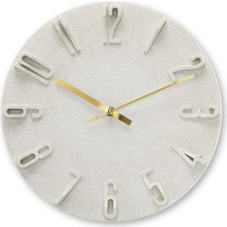 HAMA ''CORFU'' WALL CLOCK, 30 CM, QUARTZ CLOCK, ANALOGUE, 3D NUMERALS, BEIGE