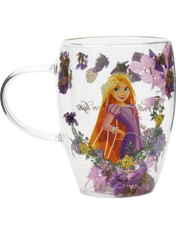 Κούπα γυάλινη DISNEY PRINCESS - Rapunzel - Glass with Dried Flowers 300ml DI2334