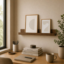 ΡΑΦΙΈΡΕΣ/ΡΆΦΙΑ ΤΟΊΧΟΥ PHOTO SHELF 60*6*7CM ACACIA COLOR HOMEA 6RAN891AC