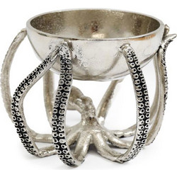 Διακοσμητικό Μπωλ Octopus 014.OR7846 15x12cm Silver Αλουμίνιο