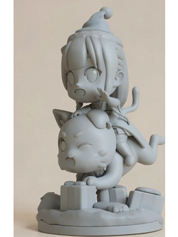 Άβαφη 3D Φιγούρα Emilia Chibi from Re Zero για Βάψιμο DIY (Δώρο τα Χρώματα)