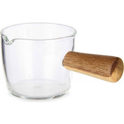 Σαλτσιέρα 029.50089 10,5x6,5x5cm 100ml Natural-Clear Ξύλο,Γυαλί