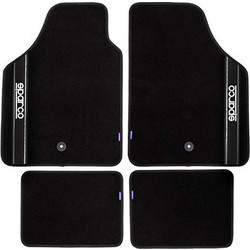 Sparco Μοκέτα Μαύρη με μαύρη γραμμή σετ 4 τμχ 03763BNR