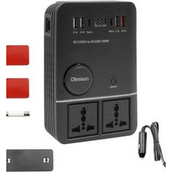 Inverter Αυτοκινήτου 200W για Μετατροπή 12V - 24V DC σε 220V AC με 4xUSB Olesson 1661 Μαύρο