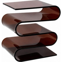 Τραπεζάκι - Κομοδίνο Nextdeco S Shape ακρυλικό καφέ Υ43x34x30εκ