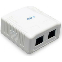 Cablexpert Διπλή Εξωτερική Πρίζα Δικτύου RJ45 Τύπου Cat6 σε Λευκό Χρώμα NCAC-2U6-01