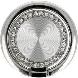 Ring Holder με Διαμάντια για Κινητού σε Ασημί Χρώμα Ασημί Μεταλλικό