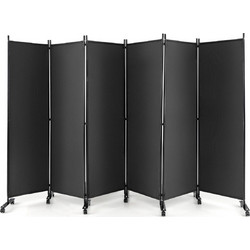 Costway Παραβάν 6 Φύλλων 6ft με Ρόδες, Γκρι 172,7 x 30,5 x 335,3 cm HV10995GR