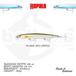 Rapala Flash-X Extremo Τεχνητό Δόλωμα Ψαράκι Συρτής 16cm 30gr FAYU