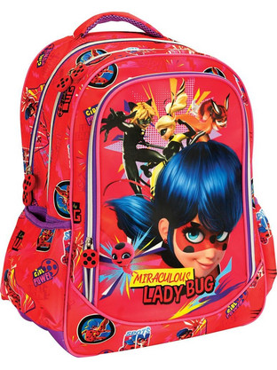 Gim Ladybug Girl Power Σχολική Τσάντα Πλάτης Δημοτικού Κόκκινη 346-05031