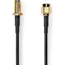 Καλώδιο Επέκτασης Nedis SMA Male to SMA Female Gold-Plated 1m Black CSGB02010BK10