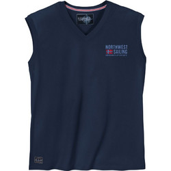 T-SHIRT ΑΜΑΝΙΚΟ REDFIELD ΜΟΝΟΧΡΩΜΟ ΜΕ ΣΤΑΜΠΑ & V NECK - ΜΠΛΕ ΣΚΟΥΡΟ