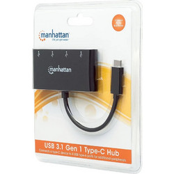 Manhattan 162746 USB Hub 3.0 USB-C με 4 Θύρες USB-A