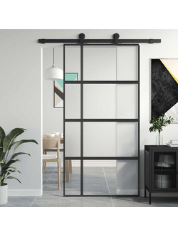 vidaXL Πόρτα Εσωτερική Συρόμενη Γυάλινη 102.5x205cm 155230