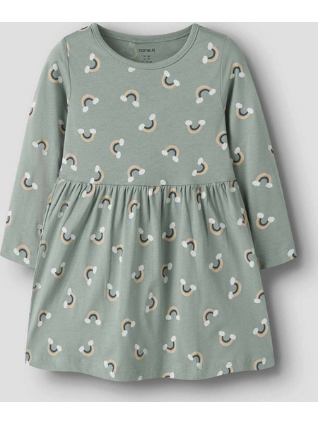 NAME IT Παιδικό φόρεμα NMFVILISA LS DRESS GREEN παιδιά