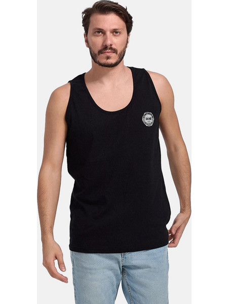Αμάνικη μπλούζα μονόχρωμη BODY MOVE 257 ΜΑΥΡΟ LOGO - Μαύρο