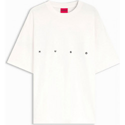 HUGO T-SHIRT DARISO LOGO ΕΚΡΟΥ
