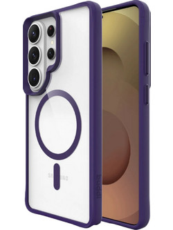 Θήκη Samsung Galaxy S26 Ultra Buddi Hybrid Σκληρή Διάφανη με MagSafe - Transparent / Purple (8719246544378)