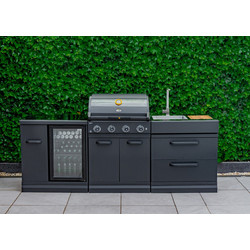 Κουζίνα Εξωτερικού Χώρου GRLLR (BBQ 4 burners, Ψυγείο, Νεροχύτης)