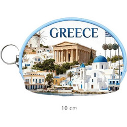 Πορτοφόλι Souvenir μπρελόκ mini - PVC - Greece - 10*8*3cm - 871778