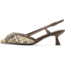 LEATHER RAFFIA SLINGBACK PUMPS WOMEN LODI