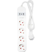 Πολύπριζο Smart Ασφαλείας 4 Θέσεων με 2 Θύρες USB και Type-C 1.5 m GSC 100045001