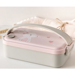 Kiokids Lovely Bunny Ανοξείδωτο Παιδικό Δοχείο Φαγητού Ισοθερμικό Ροζ 550ml