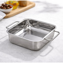 Ταψί - Δοχείο Παρουσίασης Inox 21x21x6,5 cm Ανοξείδωτο για Buffet & Σερβίρισμα