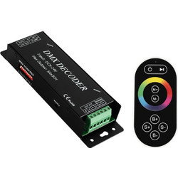RGBCONTROLLER 73412 DMX Dimmer / Controller με RF Ασύρματο Χειριστήριο με 3 x 15A 75W Κανάλια DC 5-24V 15A 360W Max IP20 - DMX512 & RF2.4Ghz - Μ17.5 x Π3 x Υ3.5