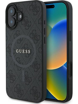 Guess Back Cover Δερματίνης / Δερμάτινο για iPhone 16 Plus - Μαύρο