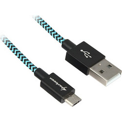 Sharkoon Braided USB 2.0 to micro USB Cable Μπλε 2m 1τμχ
