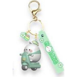 Molang: Scooter Series - Green Molang Μπρελόκ με Βραχιόλι