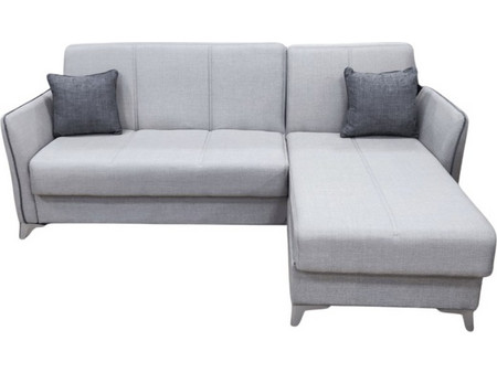 Γωνιακός Καναπές Κρεβάτι Sofya 221x159x93cm Γκρι Ανοιχτό