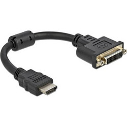 DELOCK DELOCK αντάπτορας HDMI σε DVI 65206, 4K/30Hz, 20cm, μαύρος