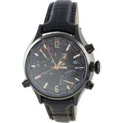 Timex TX500-Series Worldtimer Ανδρικό Ρολόι Χρονογράφος με Μαύρο Δερμάτινο Λουράκι T3C274