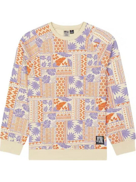 Μπλούζα μακρυμάνικη ανδρική Wakara Printed Crew Picture Μπεζ-Πορτοκαλί