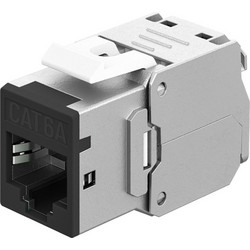 GOOBAY Keystone module RJ45 77943, CAT 6A STP, slim, toolfree, ασημί/μαύρο