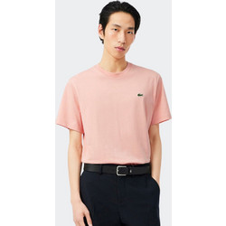 LACOSTE Classic Fit Cotton Jersey T-Shirt Miami Ανδρικό σε Ροζ Χρώμα