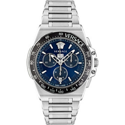 Versace Greca Extreme Ανδρικό Ρολόι Χρονογράφος με Ασημί Μεταλλικό Μπρασελέ VE7H00423