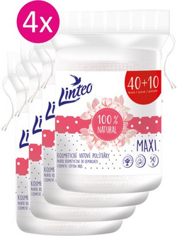 Linteo Natural Cotton Pads δίσκοι για ντεμακιγιάζ 40 + 10ks x 4