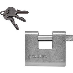 Stanley Λουκέτο 60mm με 3 Κλειδιά Silver