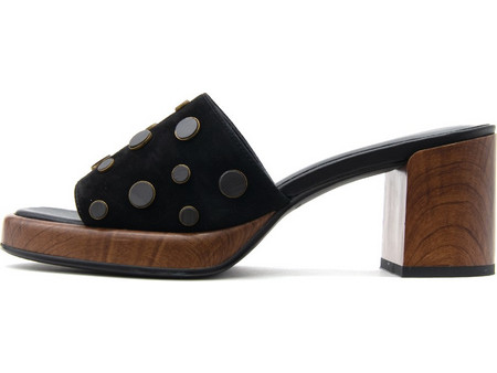 OLVIDO SUEDE LEATHER MID HEEL MULES WOMEN NOA HARMON